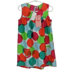 CR Kids Dress Toddler Size 4 Multi Colored Pullover Polka Dot Sleeveless
